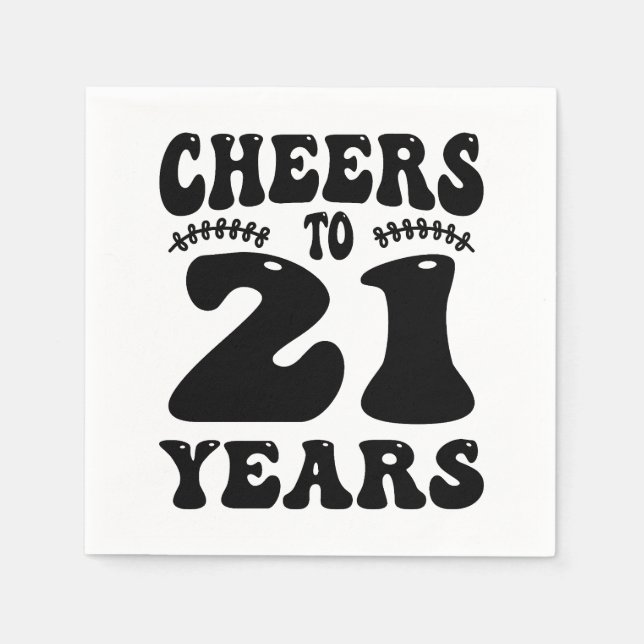 Cheers To 21 Years Birthday Napkins (Front)