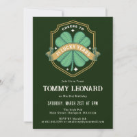 Cheers to 21 Years Lucky Shamrock Birthday Invitat