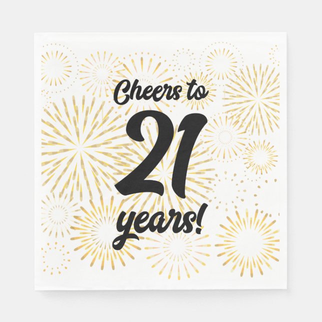 Cheers to 21 years!  napkins (Front)