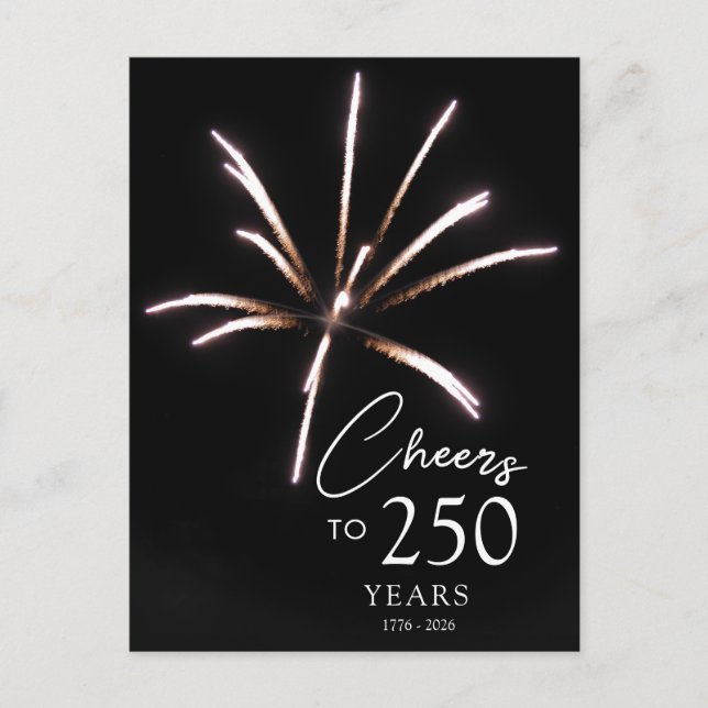 Cheers to 250 Years Sestercentennial 4th of July Postcard (Front)