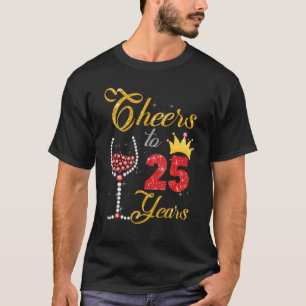 Cheers to 25 Years 1997 25th Birthday Wine Diamond T-Shirt