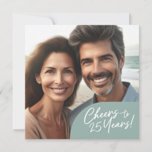 Cheers to 25 Years Anniversary Party Celebration Invitation
