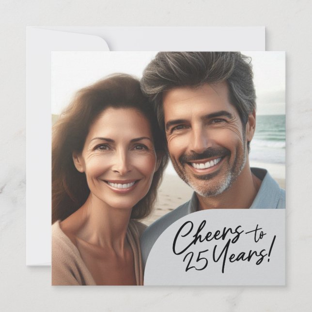 Cheers to 25 Years Anniversary Party Celebration Invitation (Front)