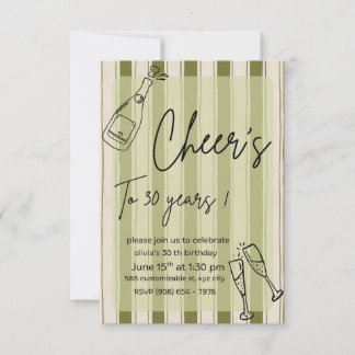 Cheers to 30 invitation