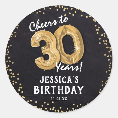 Cheers to 30 Years 30th Birthday Classic Round Sticker