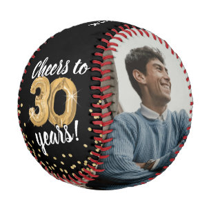 Cheers to 30 Years - 30th birthday Photo Baseball