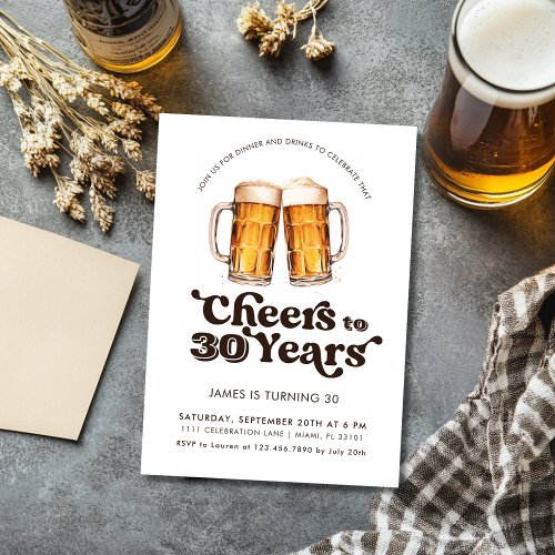 Cheers To 30 Years Adult Beer 30th Birthday