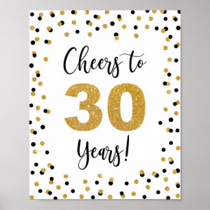 Cheers to 30 Years Anniversary or Birthday Sign