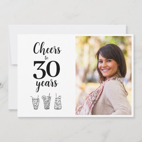 Cheers To 30 Years Birthday Invitation