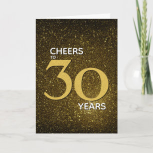 Cheers to 30 Years Black Gold 30th Birthday Card