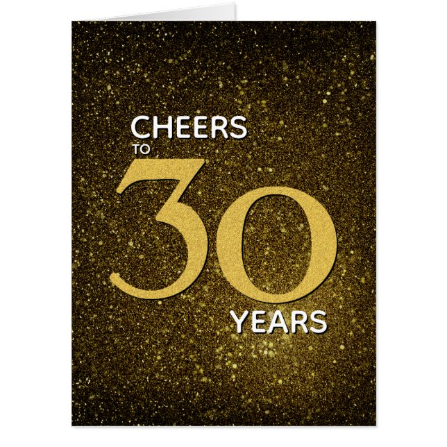 Cheers to 30 Years Black Gold 30th Birthday Card (Front)