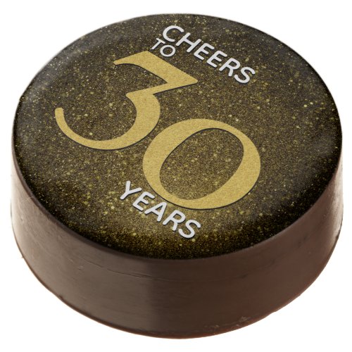 Cheers to 30 Years Black Gold 30th Birthday Chocolate Covered Oreo