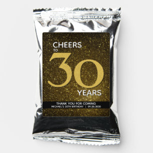 Cheers to 30 Years Black Gold 30th Birthday Coffee Drink Mix