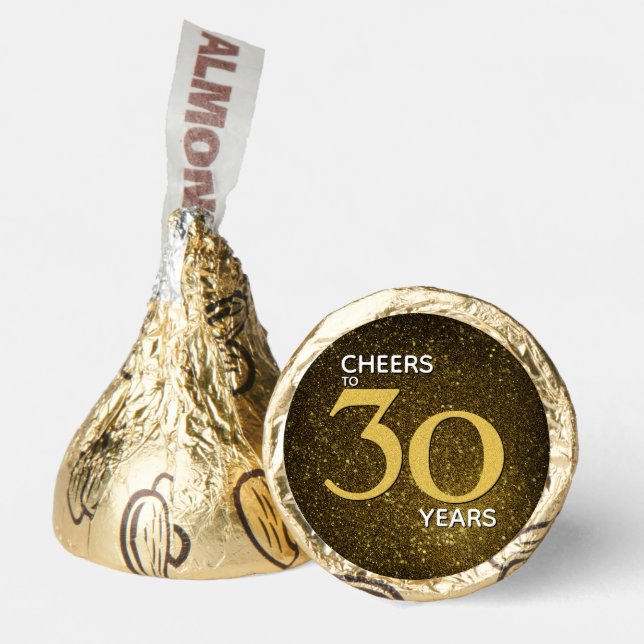 Cheers to 30 Years Black Gold 30th Birthday Hershey®'s Kisses® (Front)