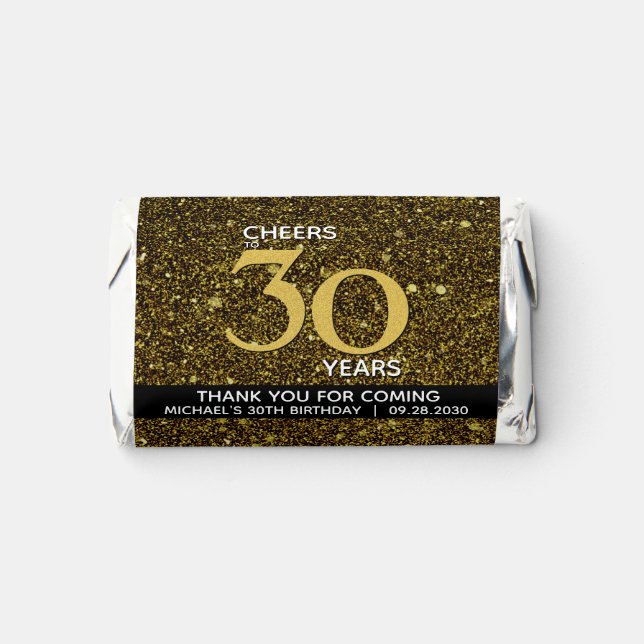Cheers to 30 Years Black Gold 30th Birthday Hershey's Miniatures (Front)