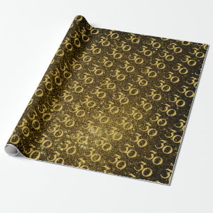 Cheers to 30 Years Black Gold 30th Birthday Wrapping Paper