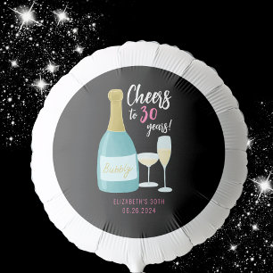 Cheers to 30 years bubbly 30th birthday party balloon