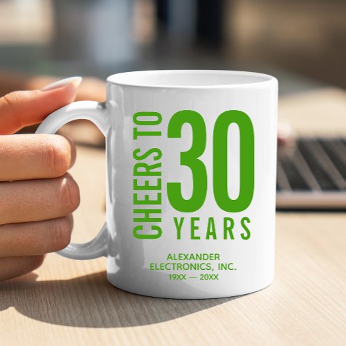 Cheers to 30 Years Business Anniversary Coffee Mug