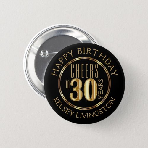 Cheers to 30 Years Button