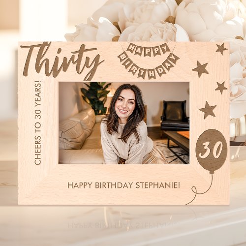 Cheers To 30 Years Happy Birthday Engraved Frames