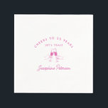 Cheers to 30 Years Pink 30th Birthday Custom Napkins<br><div class="desc">Festive pink doodle design features two hands toasting with wine glasses. All of the text is editable.</div>