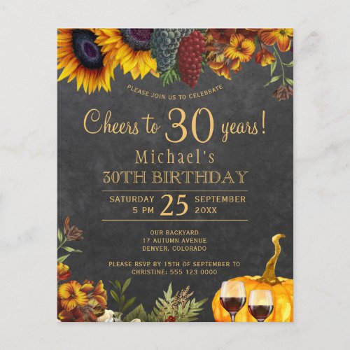 Cheers to 30 years rustic fall 30th birthday party