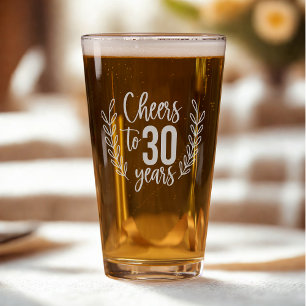 Cheers To 30 Years Thirtieth Birthday Floral Pint Glass