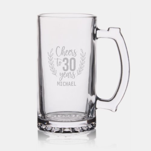 Cheers To 30 Years Thirtieth Birthday Personalized Stein