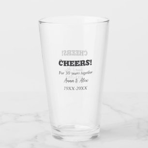 Cheers to 30 years together anniversary add name d glass