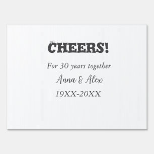Cheers to 30 years together anniversary add name d sign