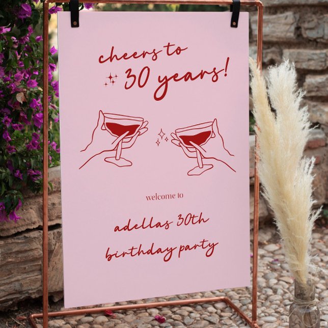 Cheers to 30 Years Welcome Sign Aesthetic Birthday (Creator Uploaded)