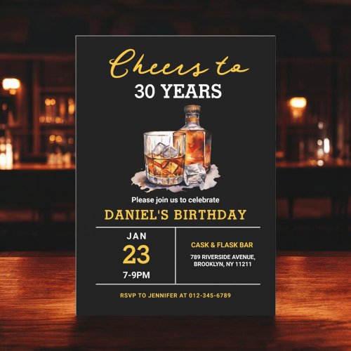 Cheers to 30 Years Whiskey Bourbon Birthday Party