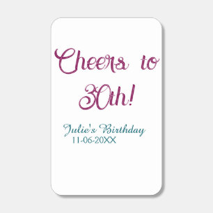 Cheers to 30th birthday name date mauve blue elega matchboxes