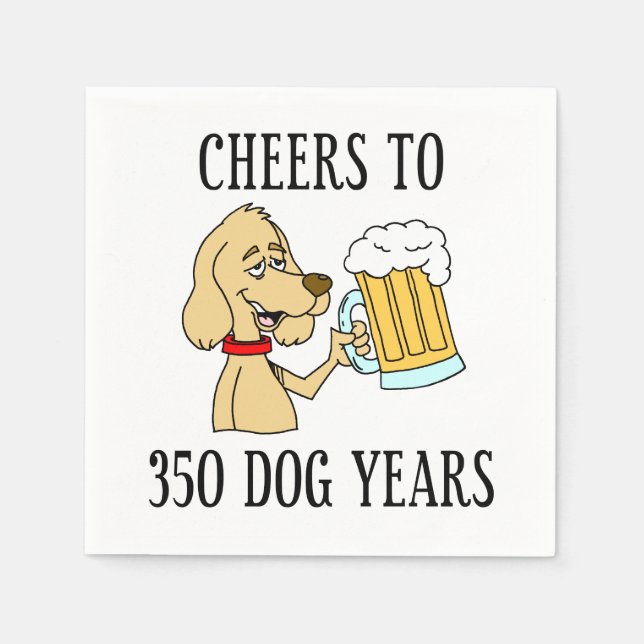 Cheers To 350 Dog Years 50th Birthday Napkins (Front)