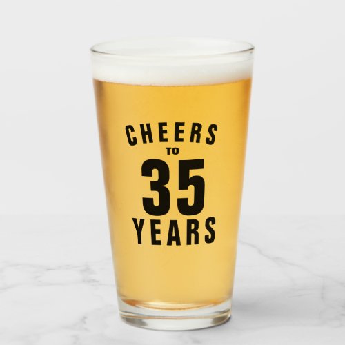 Cheers to 35 years 35th Birthday beer glass gift