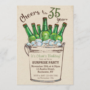 Cheers to 35 years Birthday Invitation