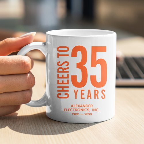 Cheers to 35 Years Business Anniversary Coffee Mug