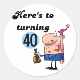 Cheers to 40 Birthday Tshirts and Gifts Classic Round Sticker
