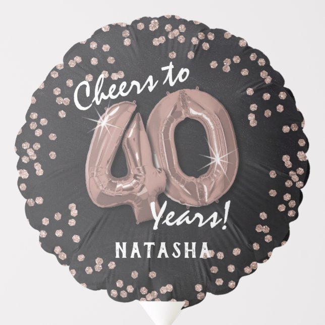 Cheers to 40 Years' 40th Birthday Balloon (Front)