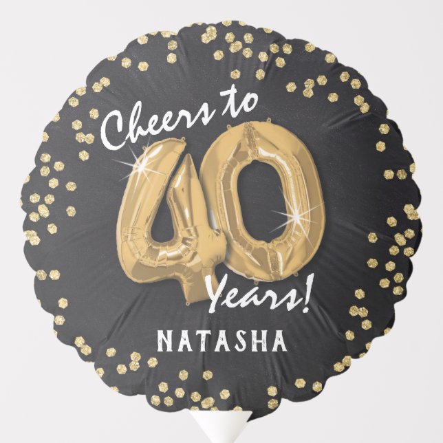 Cheers to 40 Years' 40th Birthday Balloon (Front)