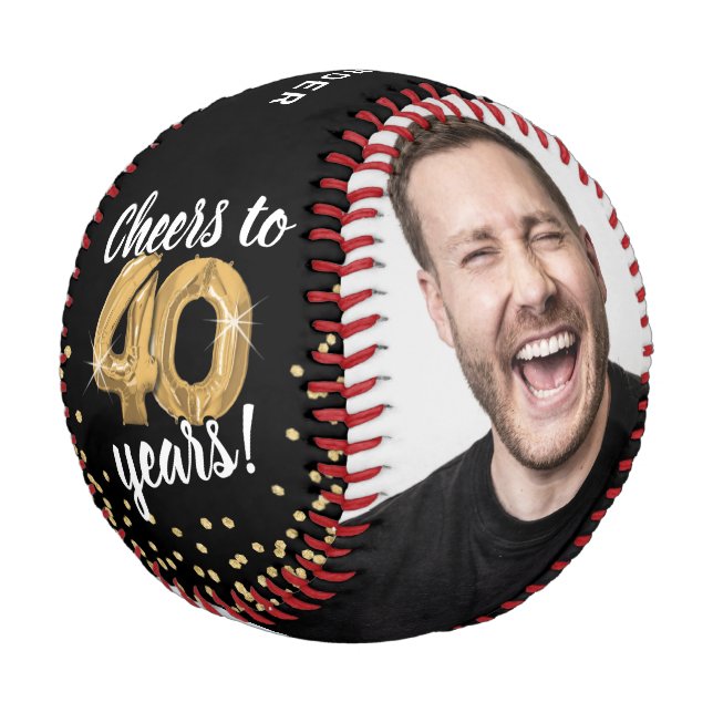 Cheers to 40 Years - 40th birthday Photo Baseball (Angled)