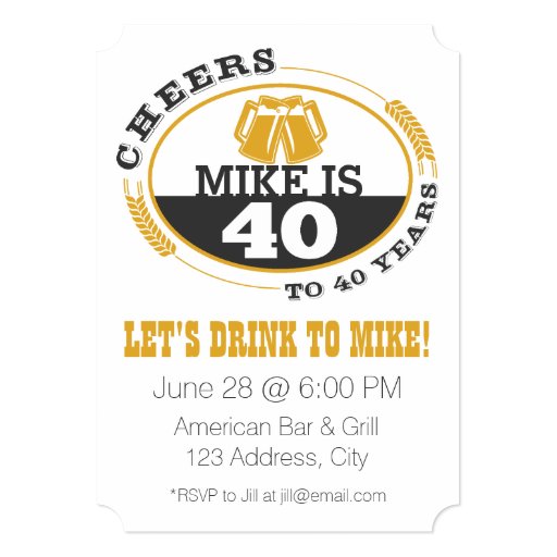 Cheers To 40 Years Invitations 5