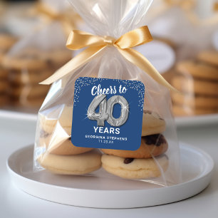 Cheers to 40 Years Adult Birthday Square Sticker