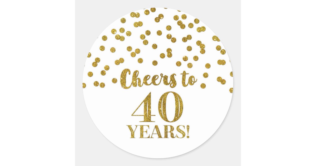 50 & Fabulous Birthday Rose Gold Confetti Classic Round Sticker, Zazzle
