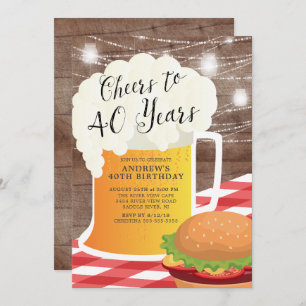 Cheers to 40 Years Birthday Invitation