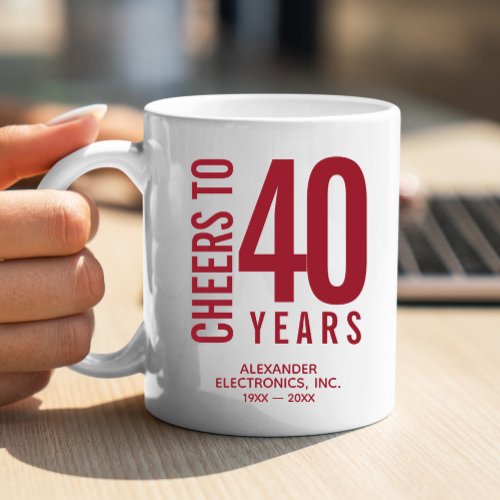 Cheers to 40 Years Business Anniversary Coffee Mug