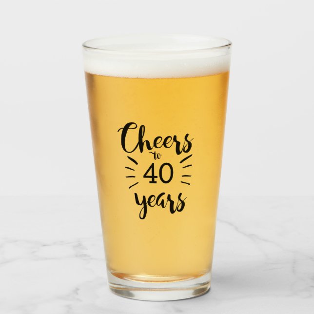 Cheers to 40 years glass (Front Filled)