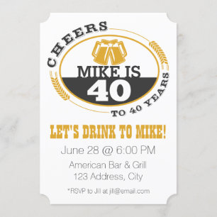 Cheers to 40 Years Invitation