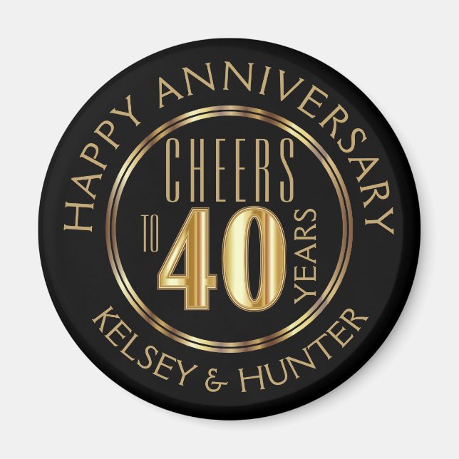 Cheers to 40 Years Magnet (Front)
