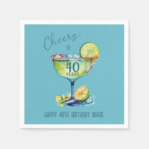 Cheers to 40 Years Milestone Birthday  Napkins